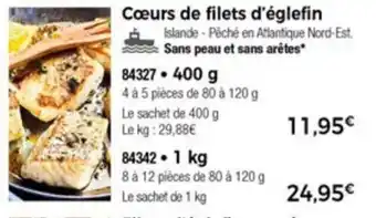 Cœurs de filets d'eglefin