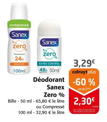 Colruyt Sanex Déodorant Zero % offre