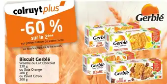 Gerblé 60% sur le 2Úme sur tous les produits de cet encart Biscuit Gerblé