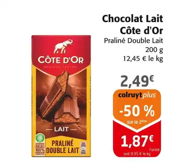 Colruyt Côte d'Or Chocolat Lait offre