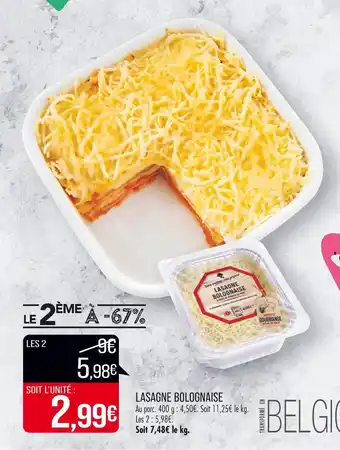 Match LASAGNE BOLOGNAISE offre