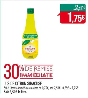 Match SIRACUSE JUS DE CITRON offre