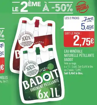 Match BADOIT EAU MINÉRALE NATURELLE PÉTILLANTE BADOIT offre