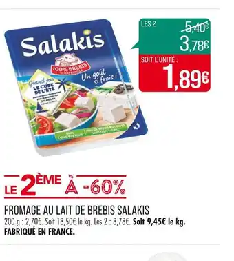 Match SALAKIS FROMAGE AU LAIT DE BREBIS offre