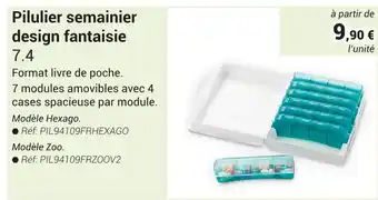 Technicien de Santé Pilulier semainier design fantaisie 7.4 offre