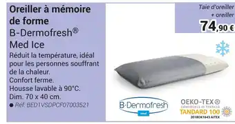 B-Dermofresh Oreiller à mémoire de forme Med Ice
