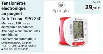 Spengler Tensiomètre électronique au poignet AutoTensio SPG 340