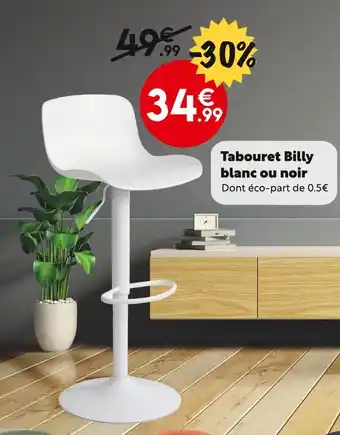 Maxi Bazar Tabouret Billy blanc ou noir offre