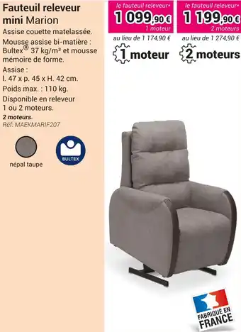 Technicien de Santé Fauteuil releveur mini Marion offre