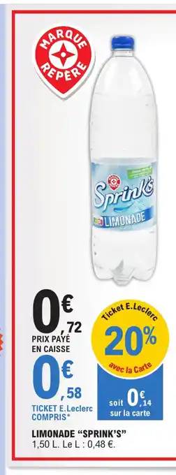 E.Leclerc LIMONADE "SPRINK'S offre