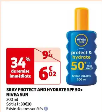 Auchan Supermarché SRAY PROTECT AND HYDRATE SPF 50+ offre