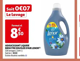 Auchan Supermarché ADOUCISSANT LIQUIDE BIEN ETRE ENVOLÉE D'AIR LENOR(¹) offre