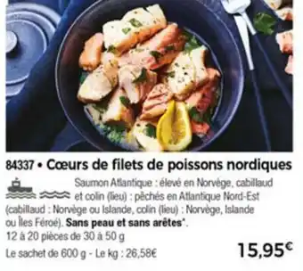Cœurs de filets de poissons nordiques