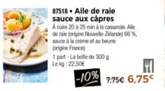 Thiriet Aile de raie sauce aux capres offre