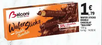 E.Leclerc WAFER STICKS DOUBLE CHOCOLAT "BALCONI" offre