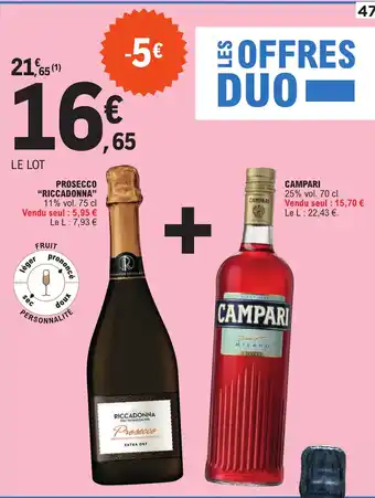 PROSECCO "RICCADONNA" + CAMPARI 25% vol. 70 cl