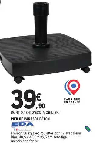 E.Leclerc PIED DE PARASOL BÉTON offre