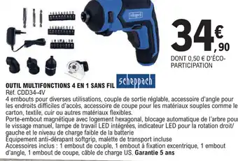 E.Leclerc OUTIL MULTIFONCTIONS 4 EN 1 SANS FIL offre