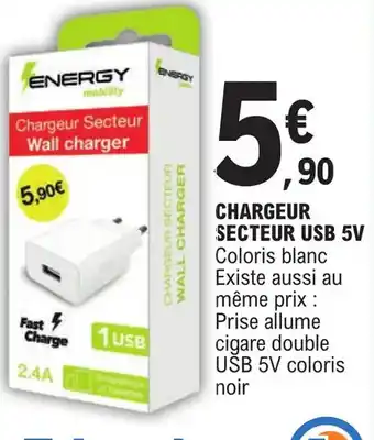 E.Leclerc CHARGEUR SECTEUR USB 5V offre
