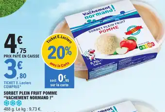 E.Leclerc SORBET PLEIN FRUIT POMME "VACHEMENT NORMAND !" offre