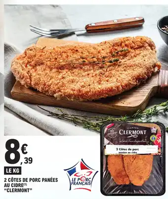E.Leclerc 2 CÔTES DE PORC PANÉES AU CIDRE(1) offre