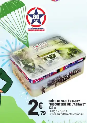 E.Leclerc BOÎTE DE SABLÉS D-DAY "BISCUITERIE DE L'ABBAYE" offre