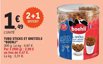 E.Leclerc TUBO STICKS ET BRETZELS "BOEHLI" offre