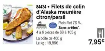 Thiriet Filets de colin d'Alaska meunière citron/persil offre