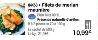 Thiriet Filets de merlan meunière offre