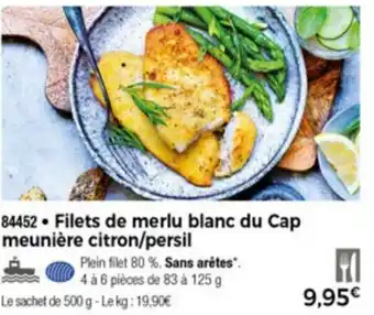 Thiriet Filets de merlu blanc du Cap meunière citron/persil offre