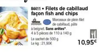 Thiriet Filets de cabillaud façon fish and chips offre