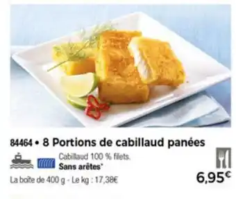 Thiriet 8 Portions de cabillaud panées offre