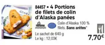 Thiriet 4 Portions de filets de colin d'Alaska panées offre
