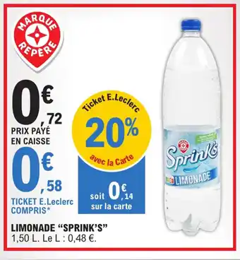 E.Leclerc LIMONADE "SPRINK'S" offre