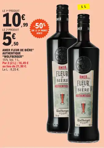 E.Leclerc AMER FLEUR DE BIÈRE® AUTHENTIQUE "WOLFBERGER" 15% Vol. 1 L. offre
