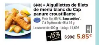 Thiriet Aiguillettes de filets de merlu blanc du Cap panure croustillante offre