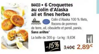 Thiriet 6 Croquettes au colin d'Alaska ail et fines herbes offre