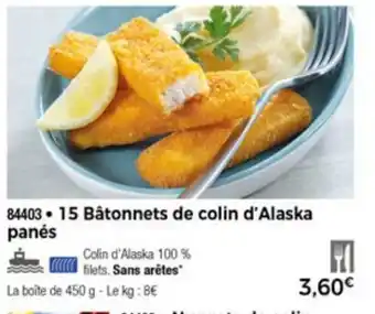 Thiriet 15 Bâtonnets de colin d'Alaska panés offre
