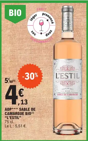 E.Leclerc AOP*** SABLE DE CAMARGUE BIO(3) "L'ESTIL" offre