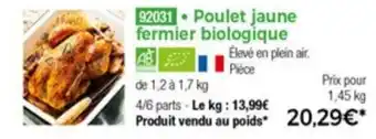Thiriet Poulet jaune fermier biologique offre
