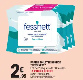 E.Leclerc PAPIER TOILETTE HUMIDE "FESS'NETT" offre