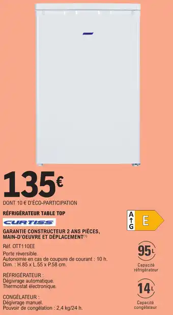 E.Leclerc RÉFRIGÉRATEUR TABLE TOP offre