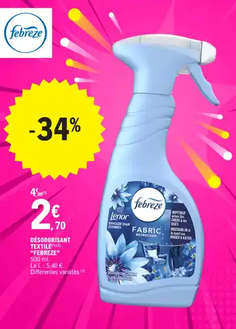 E.Leclerc DÉSODORISANT TEXTILE(1)(2) "FEBREZE" offre