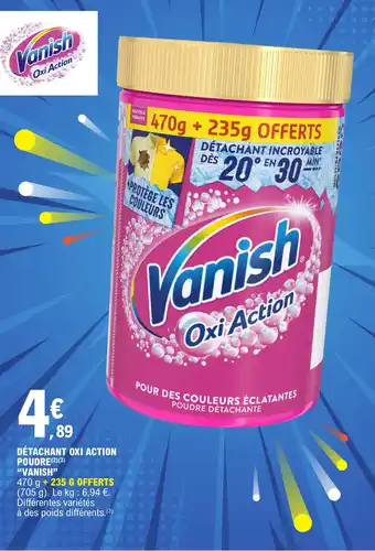 E.Leclerc DÉTACHANT OXI ACTION POUDRE (2)(3) "VANISH" offre