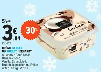 E.Leclerc CRÈME GLACÉE OU SORBET "ERHARD" offre