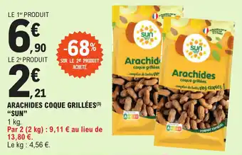 E.Leclerc ARACHIDES COQUE GRILLÉES(3) "SUN" offre