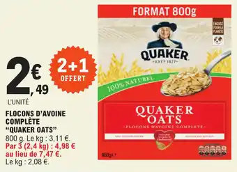 E.Leclerc FLOCONS D'AVOINE COMPLÈTE "QUAKER OATS" offre
