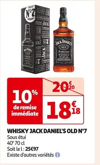 Auchan Supermarché JACK DANIEL'S WHISKY OLD N°7 offre