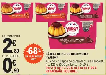 E.Leclerc GÂTEAU DE RIZ OU DE SEMOULE "YABON" offre