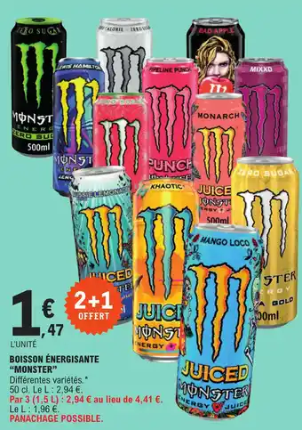 E.Leclerc BOISSON ÉNERGISANTE "MONSTER" offre